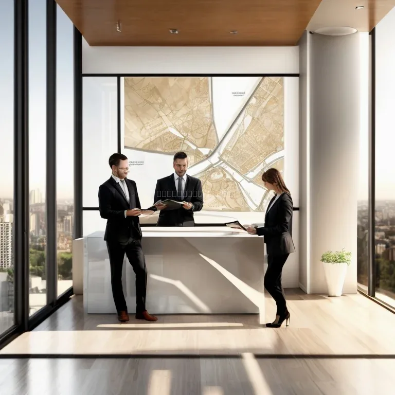 Concierge assisting client in a premium apartment lobby